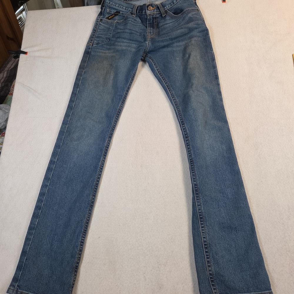 Ariat Rebar M7 Slim Straight Leg Fit Jeans Mens 33x38 Denim Workwear Some Stains